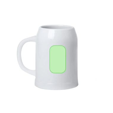 Jarra cerámica 700ml blanca cerveza microondas asa