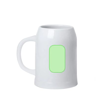 Jarra cerámica 700ml blanca cerveza microondas asa