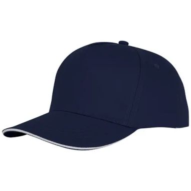Gorra de 5 paneles con ribete y visera precurvada