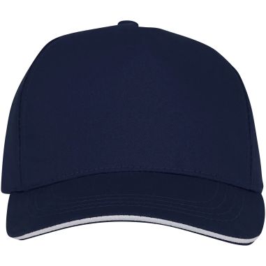 Gorra de 5 paneles con ribete y visera precurvada