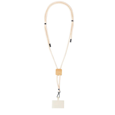 Lanyard de algodón y bambú con soporte móvil