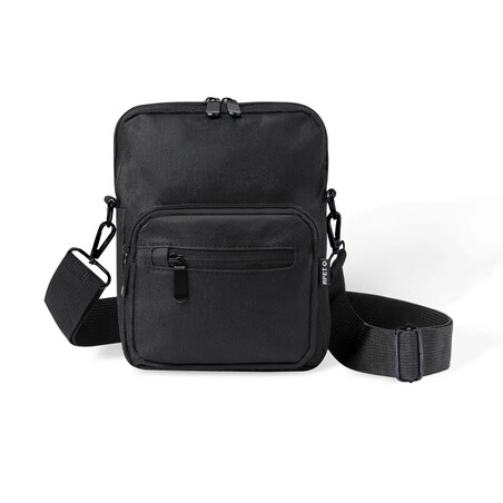 Bandolera RPET 600D GRS con doble cremallera 5 x 21 x 16 cm