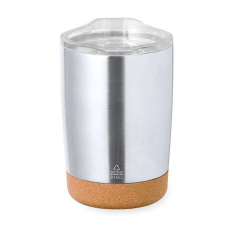 Vaso térmico acero inox reciclado GRS y corcho FSC 350 ml