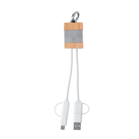 Cable cargador aluminio reciclado bambú Tipo-C Lightning