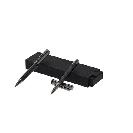 Set bolígrafo y roller aluminio acero 13.3 cm