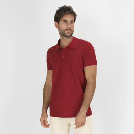 Polo de algodón rojo para hombre