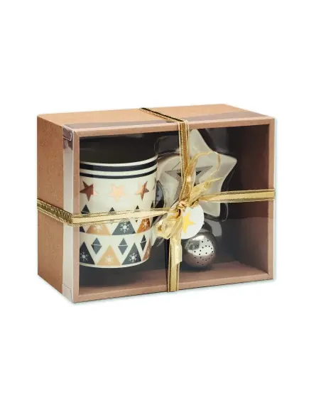 Taza, plato y filtro en caja Ecológica Personalizada 7CX1443