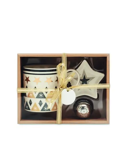 Taza, plato y filtro en caja Ecológica Personalizada 7CX1443
