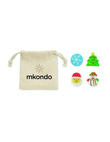 Juego  4 gomas forma Navidad 7CX1526