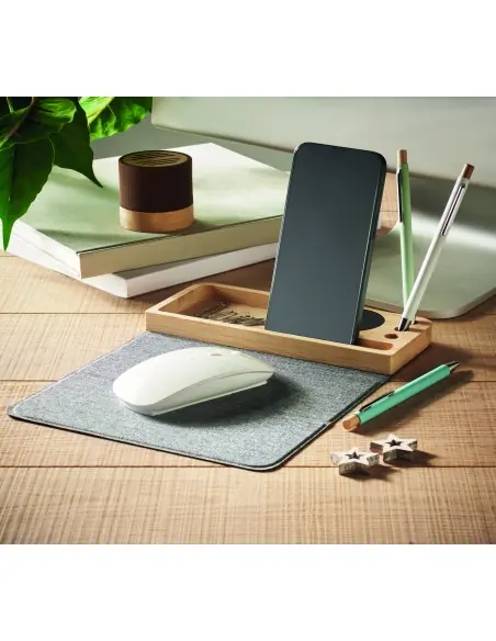 Cargador inalámbrico bambú 15W 7MO2281