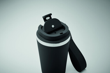 Vaso acero reciclado 350 ml con correa de silicona