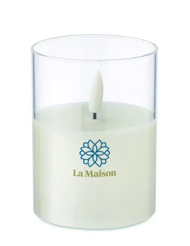 Vela cera LED soporte cristal 7MO2366