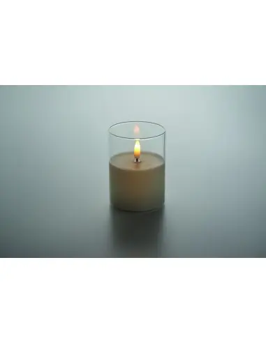 Vela cera LED soporte cristal 7MO2366