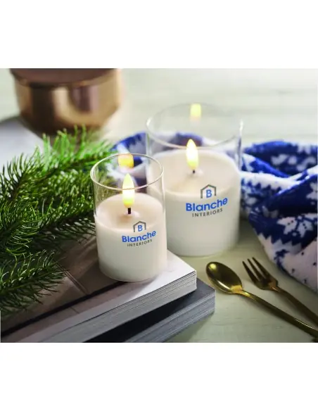 Vela cera LED soporte cristal 7MO2366