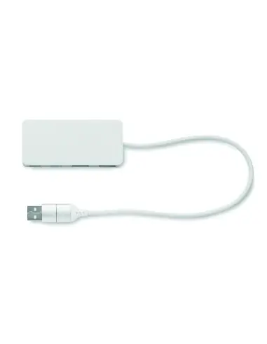 HUB 4 puertos aluminio y nogal 7MO2387