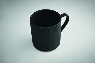 Taza cerámica mate estriada LFGB 340 ml 8.7 x 9.5 cm