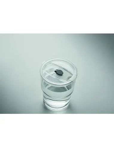 Vaso de cristal con pajita 400m 7MO2502