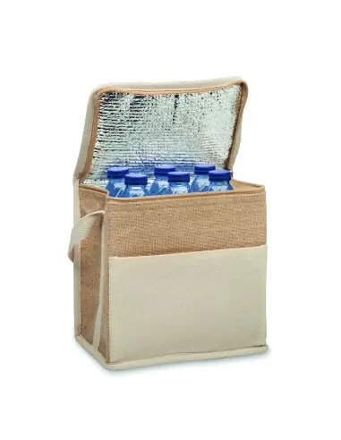 Bolsa nevera de yute y lona 3L 7MO2503