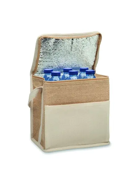 Bolsa nevera de yute y lona 3L 7MO2503